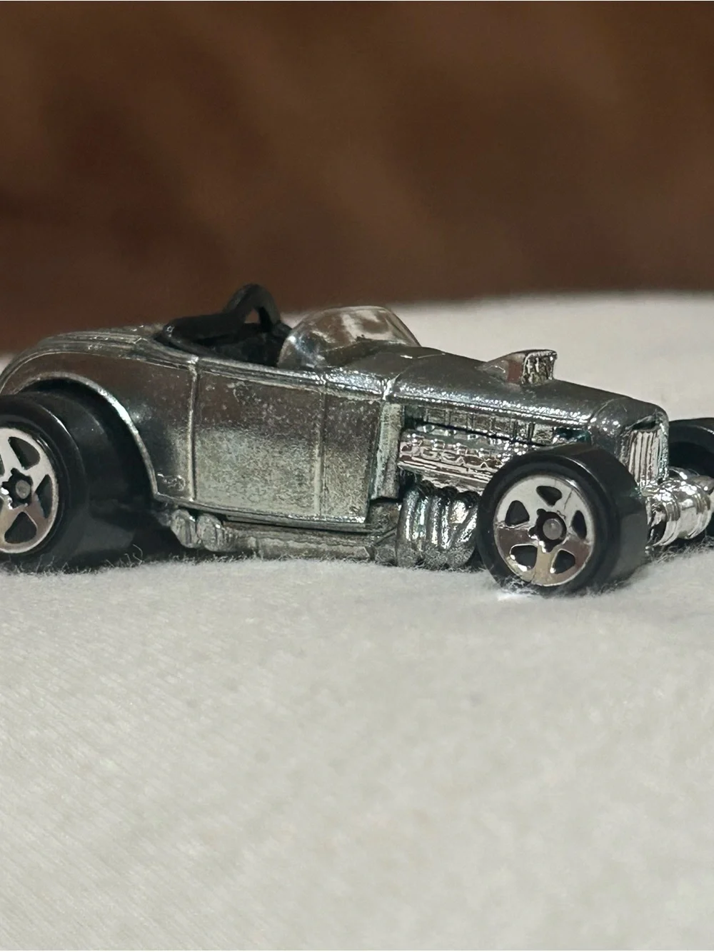 ❌SOLD❌Hot Wheels Deuce Roadster Car Unpainted Zamac Silver 2000 First Editions